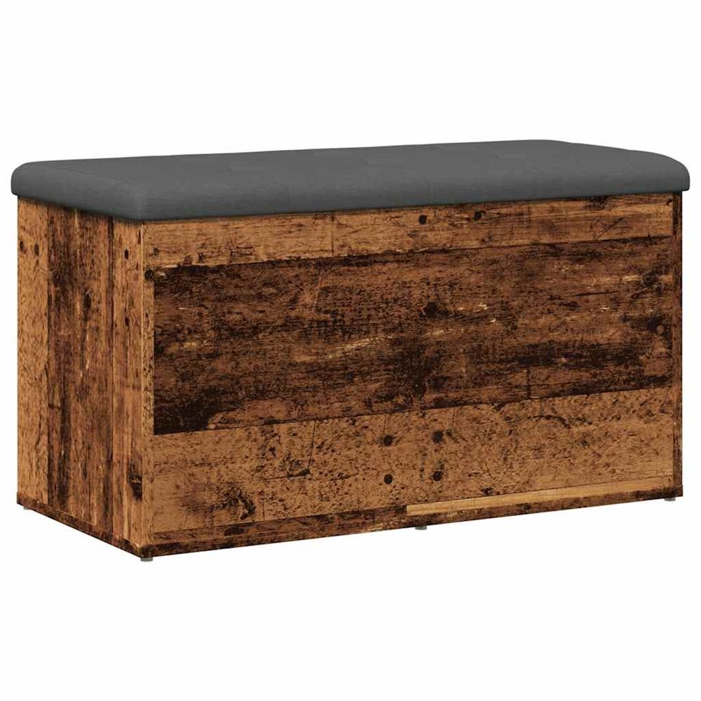 Banc de rangement vieux bois 82x42x45 cm bois d'ingénierie