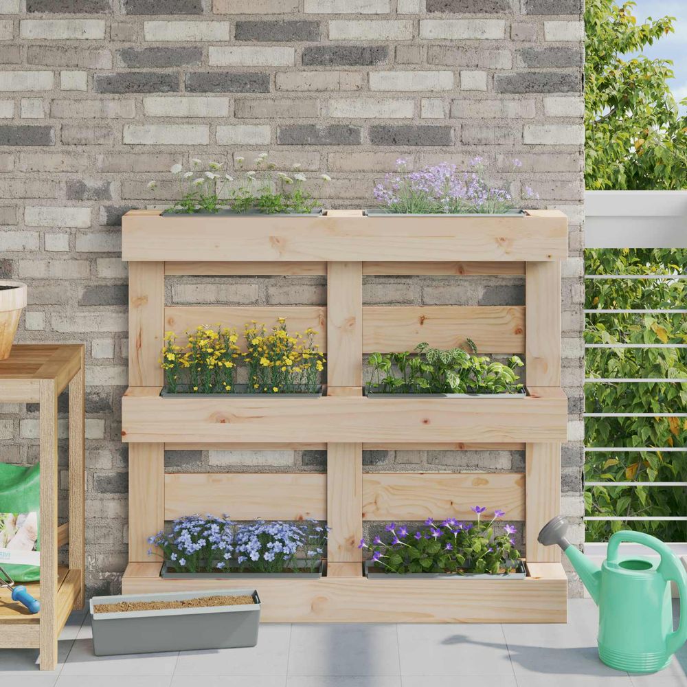 Boîtes plantes modulaires polypropylène extérieur jardin vertical palette euro 12pcs gris clair