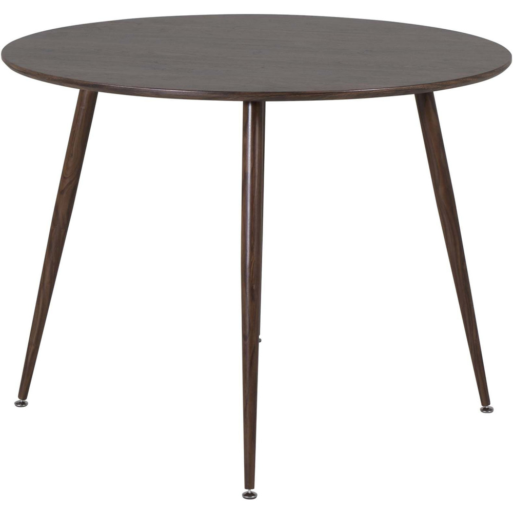 Table ronde en mdf et acier plaza 100 cm noyer