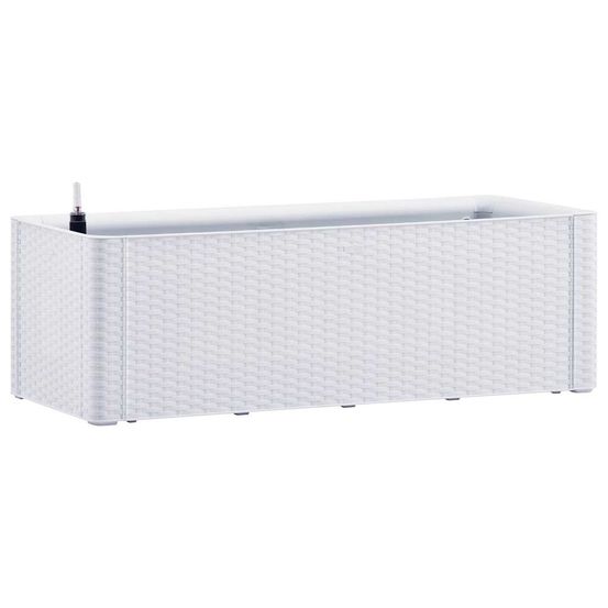 Lit surélevé de jardin et système d'arrosage blanc 100x43x33 cm