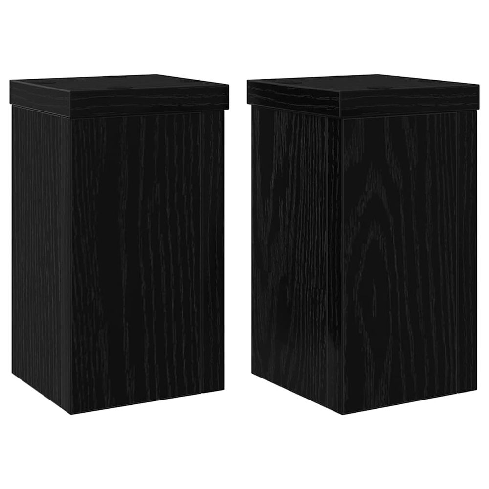 Support de plante 2 pièces chêne noir 10 x 10 x 18 cm