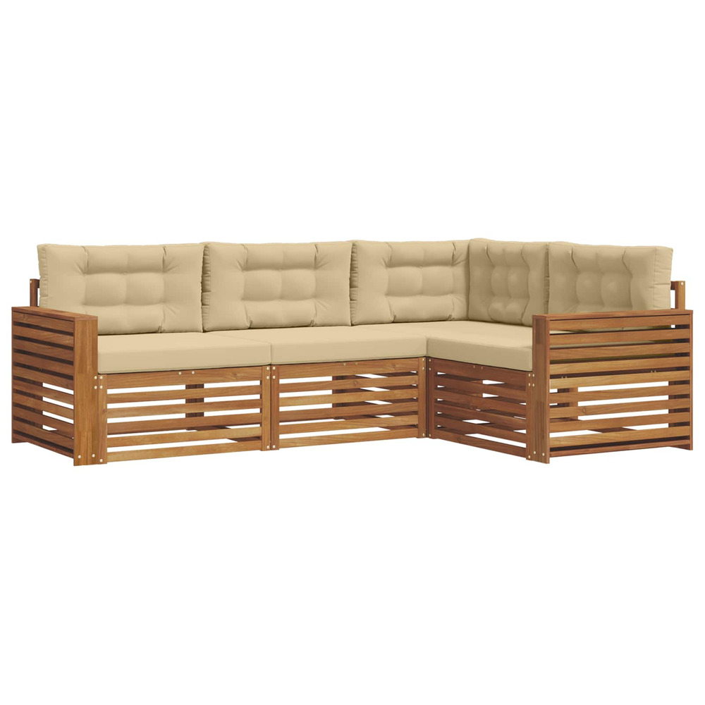 Ensemble de canapés d'extérieur 4 pcs naturel et beige