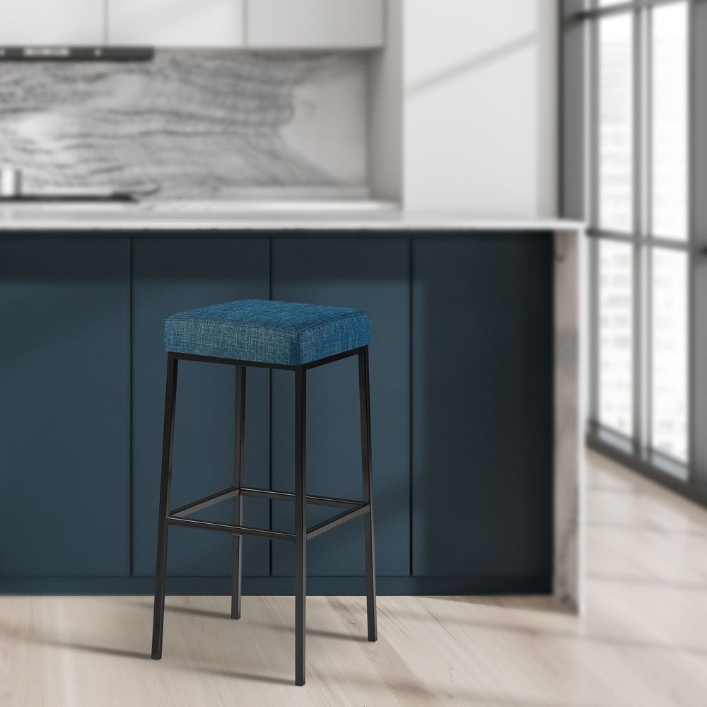 Lot de 2 tabourets de bar montreal 85 tissu noir