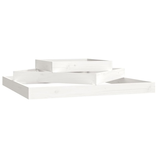 Jardinière bac lit surélevé plantes fleurs terrasse jardin 112 x 112 x 27 cm bois massif de pin blanc