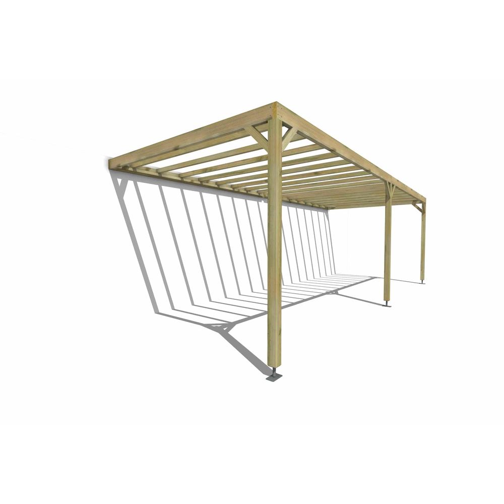 Pergola bois • 8m x 3m • adossée • sens profondeur • livraison comprise