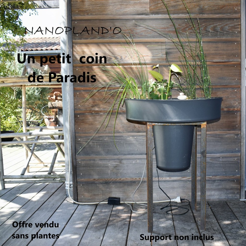 Petit bassin de jardin, terrasse, balcon, 60litres + accessoires sans plantes – primé concours lépine 2025