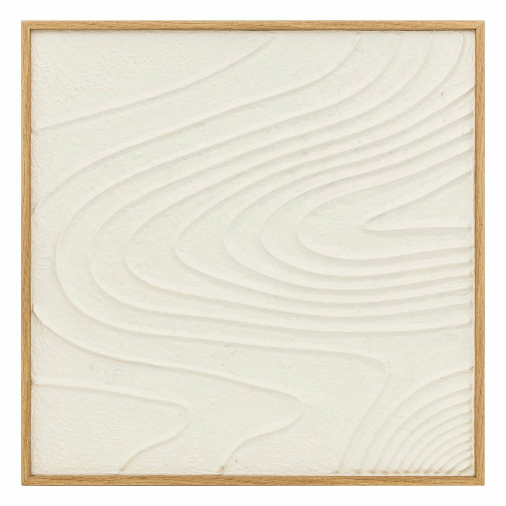 Tableau en relief vagues - 80 x 80 cm - blanc