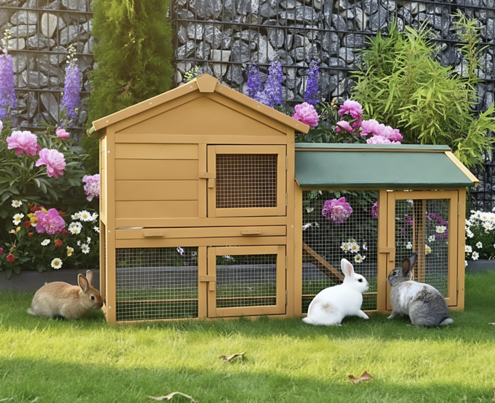 Cage clapier enclos lapin 145x53x86 cm modele: 001 villa lapin bb loisir