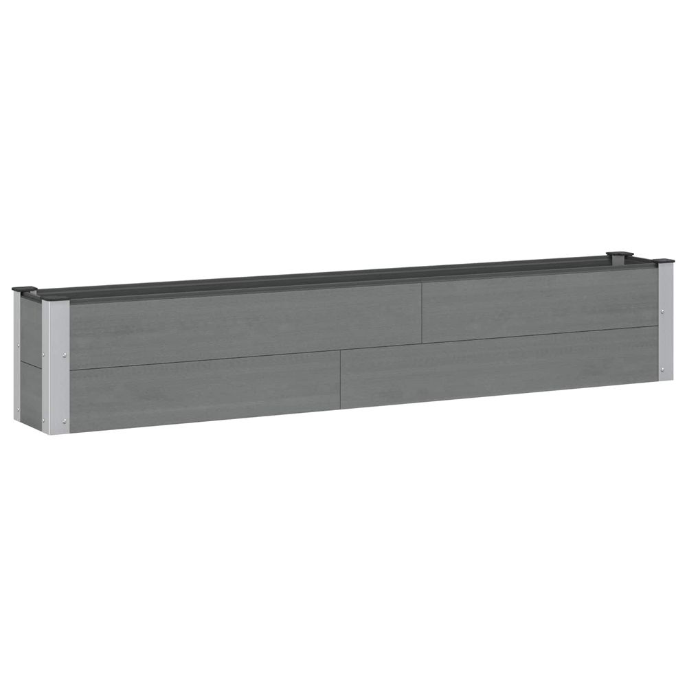 Jardinière surélevée gris 200 x 30 x 36 cm wpc et aluminium