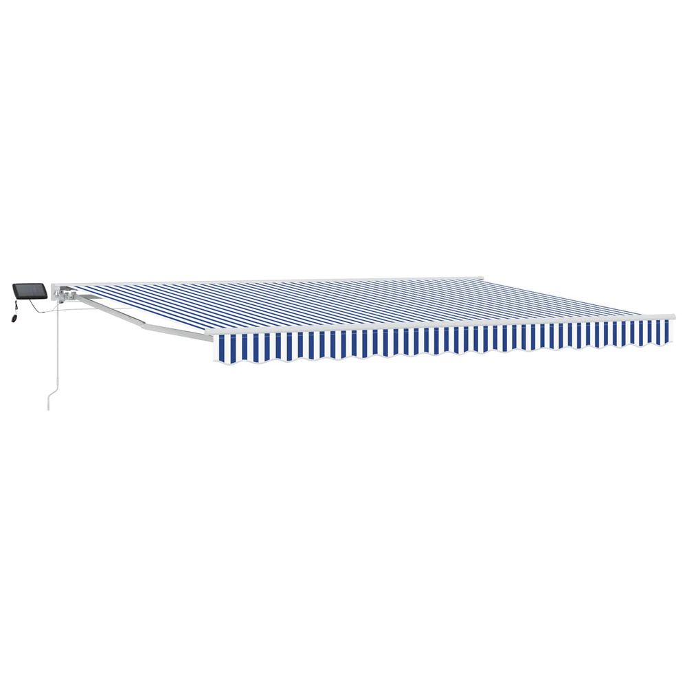 Cadre de store manuel avec leds bleu et blanc 4,5 × 3,5 m