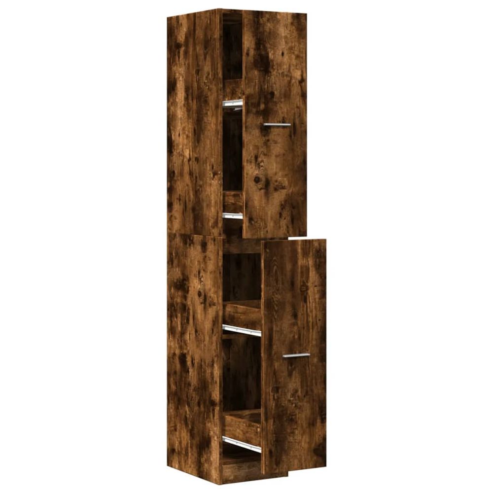 Armoire d'apothicaire chêne fumé 30x41x174,5 cm bois ingénierie