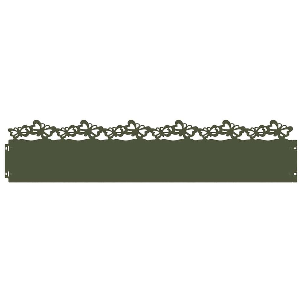 Bordures de pelouse 10 pc 103 x 0,05 x 22 cm acier vert olive