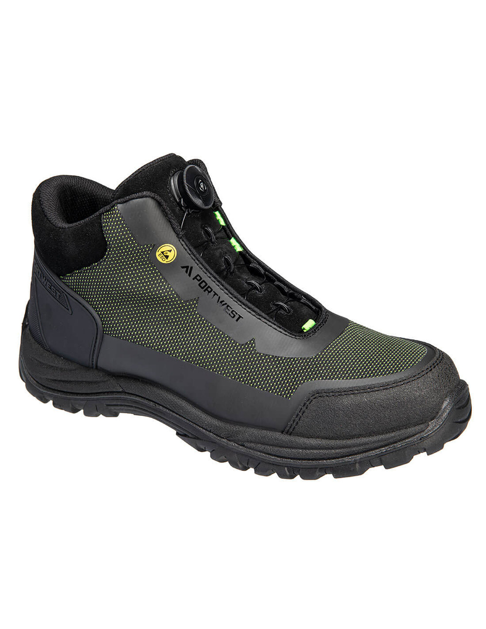Girder composite mid boot s3s esd sr fo - 45 - noir/vert - portwest