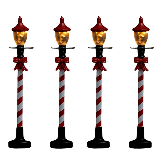 Lot de 4 lampadaires à led