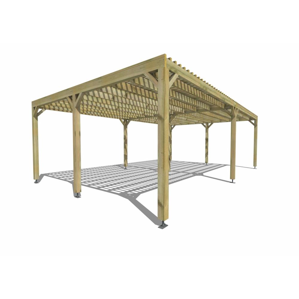 Pergola bois • 8m x 5m • indépendante • sens largeur • lattage bois • livraison comprise