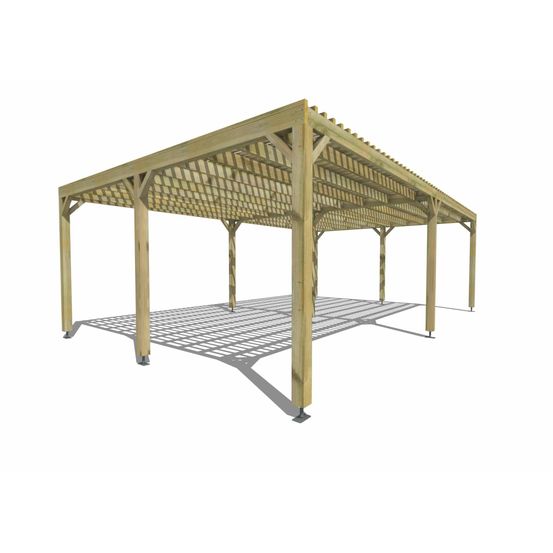 Pergola bois • 8m x 5m • indépendante • sens largeur • lattage bois • livraison comprise