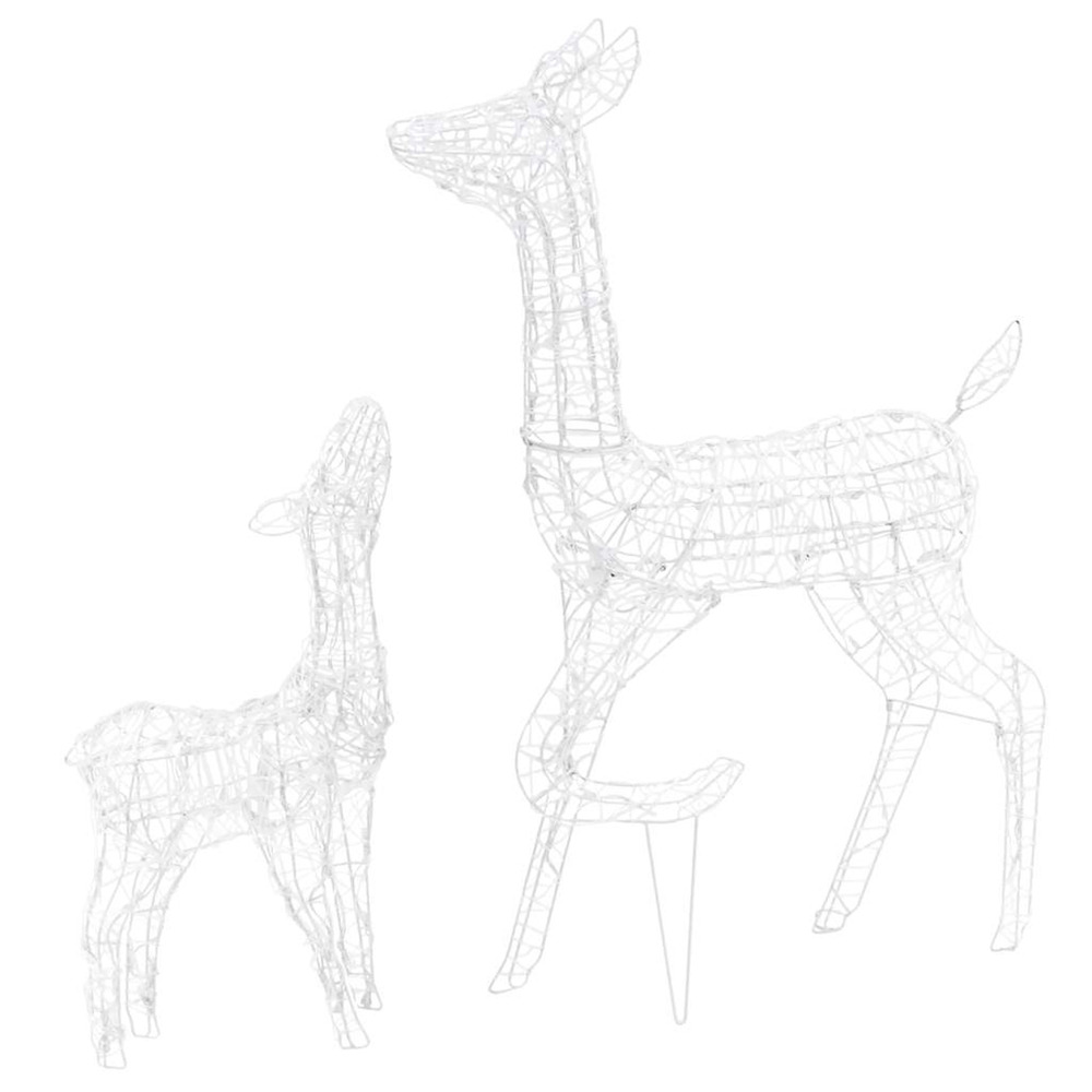 Famille de rennes de décoration acrylique 160 led blanc froid