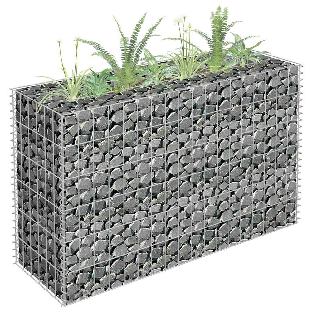 Lit surélevé à gabion acier galvanisé 90x30x60 cm