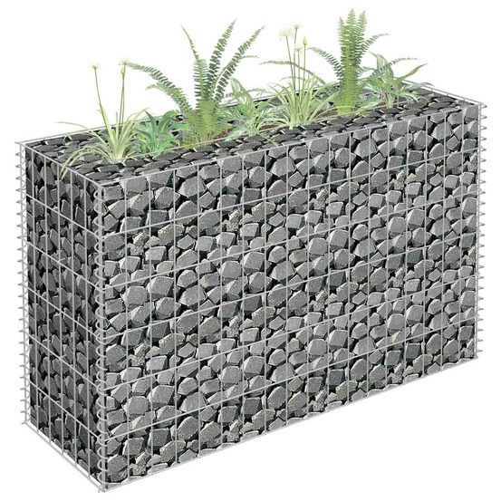 Lit surélevé à gabion acier galvanisé 90x30x60 cm