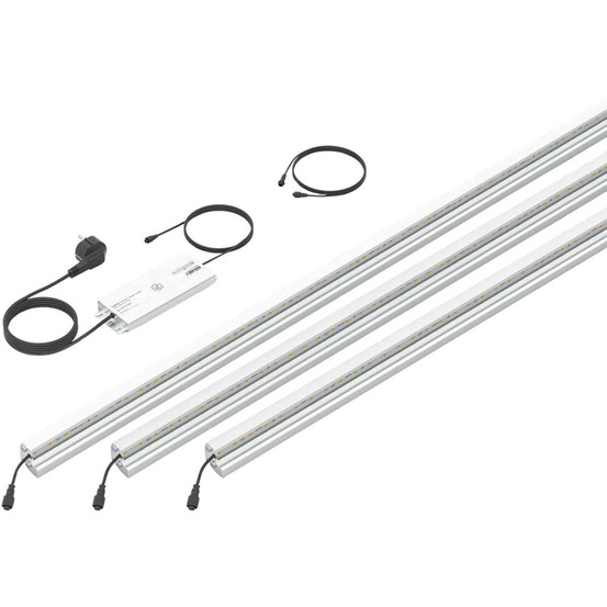 Set 3 barettes lumineuses transformateur et prolongateur pour clôture en métal e