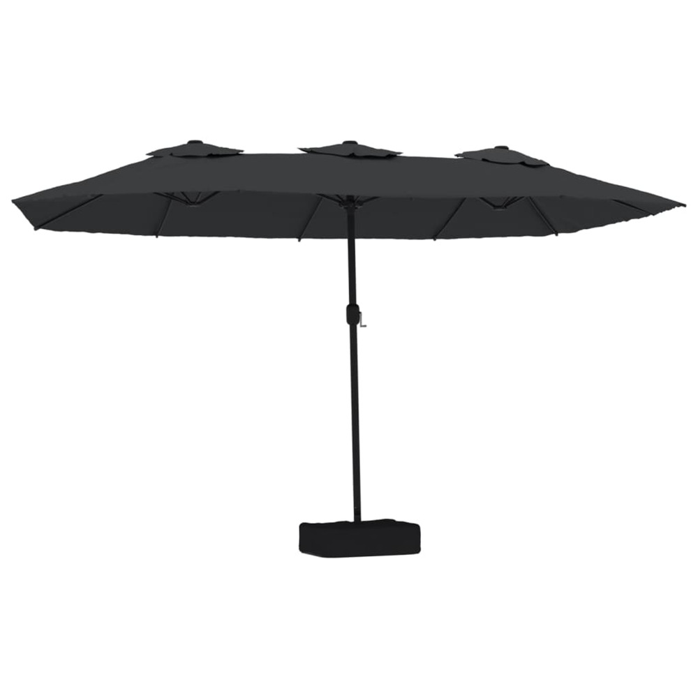 Parasol de jardin à double tête noir 449x265 cm