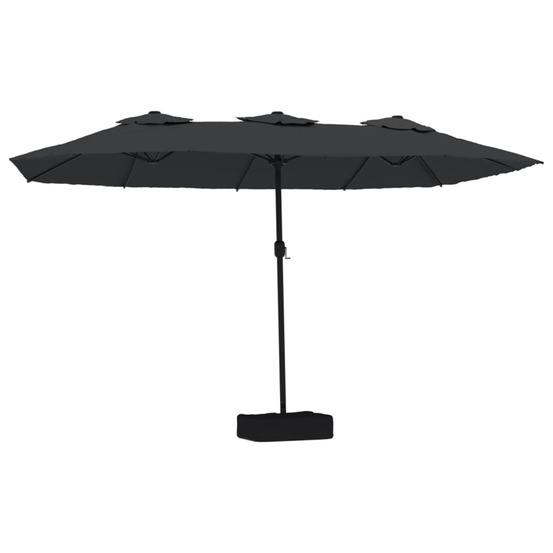 Parasol de jardin à double tête noir 449x265 cm