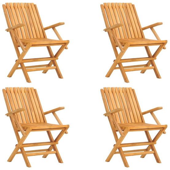 Chaises de jardin pliantes lot de 4 61x67x90cm bois massif teck