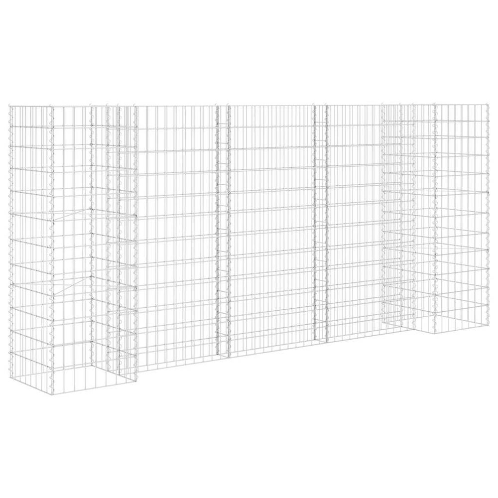 Jardinière à gabion en h fil d'acier 260x40x120 cm