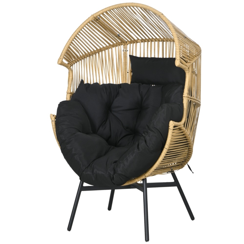 Fauteuil en rotin, fauteuil de jardin, en rotin pe, pour jardin et terrasse, couleur sable