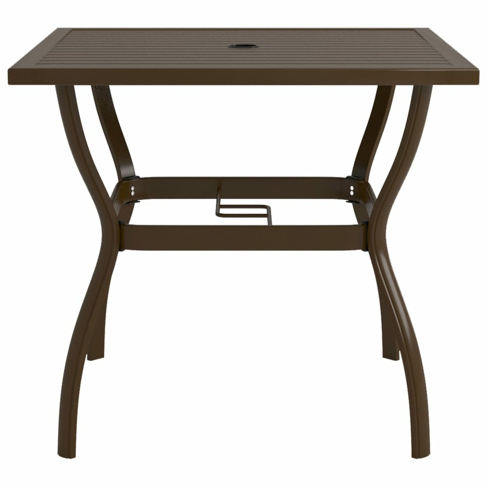 Table de jardin marron 81,5x81,5x72 cm acier