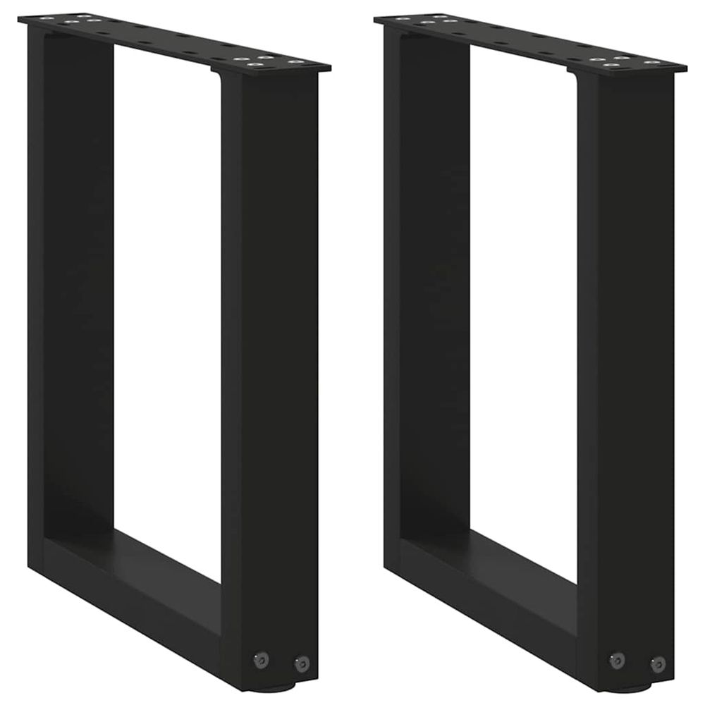 Pieds de table basse en u 2 pièces noir 28 x (42-43) cm acier