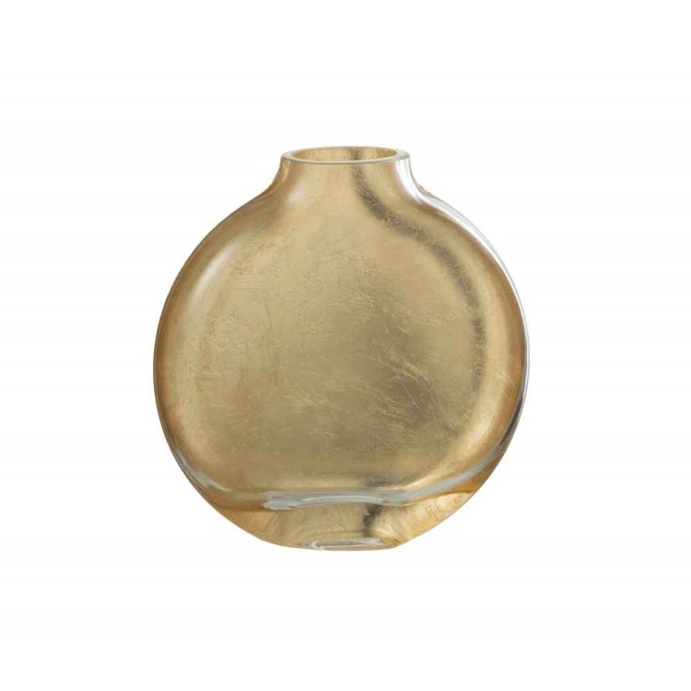 Vase en verre transparent doré 15x4x15cm