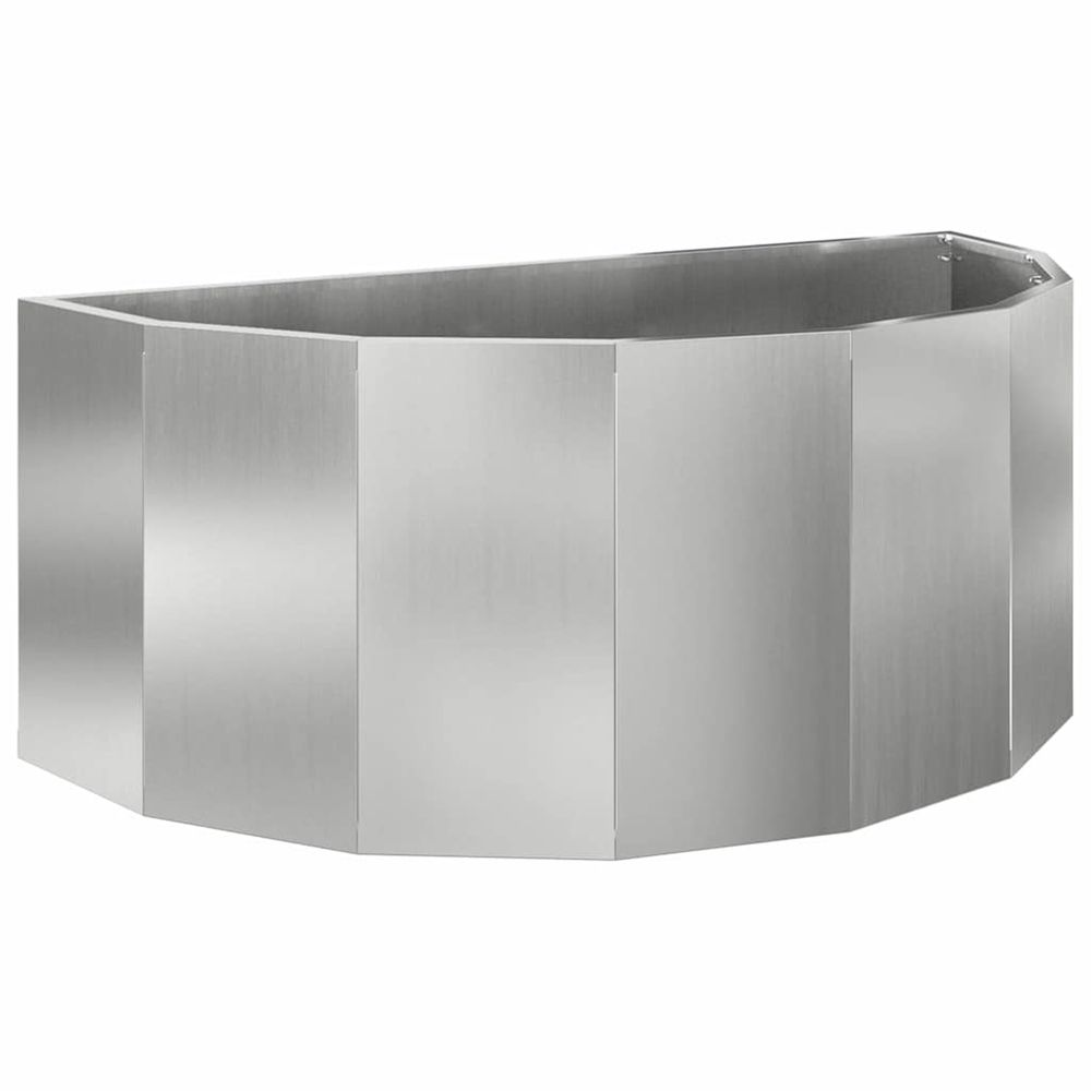 Jardinière d'extérieur argent 90 x 45 x 35 cm acier galvanisé