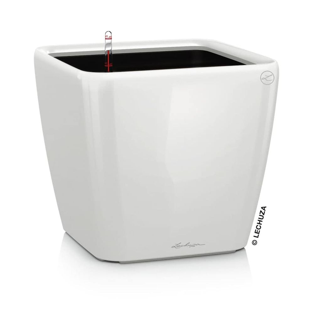 Jardinière d'extérieur de table quadro ls 21 all-in-one blanc brillant