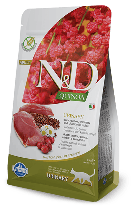 Croquettes n&d quinoa urinary canard & canneberge chat 5 kg