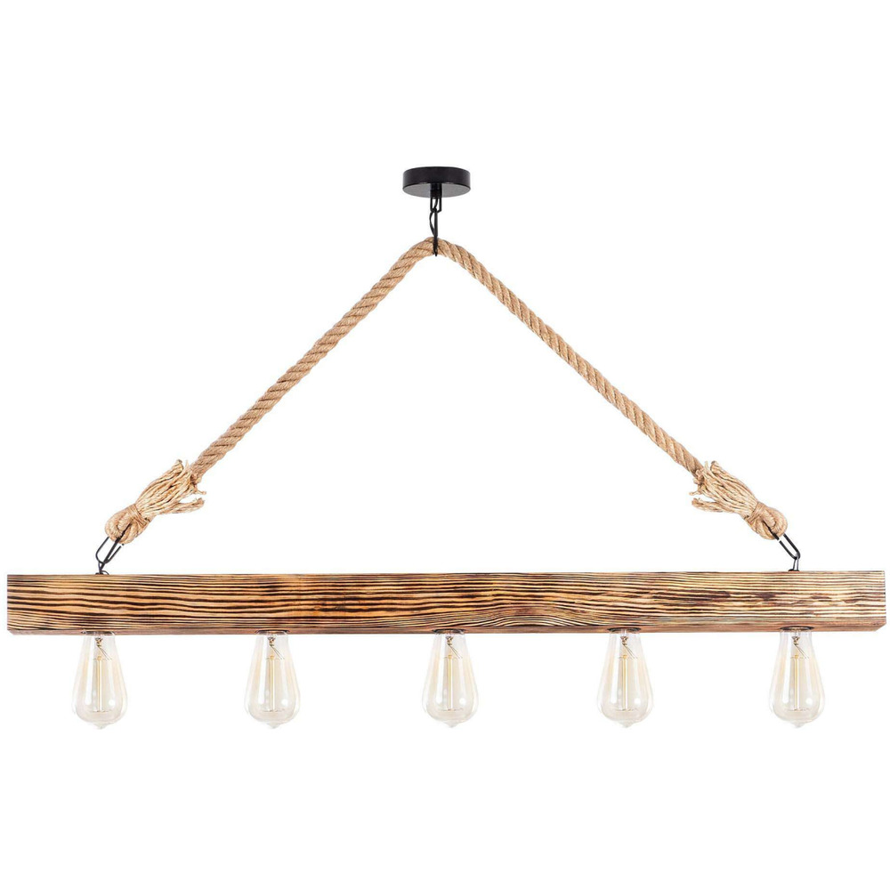 Suspension en bois 5 ampoules erebos
