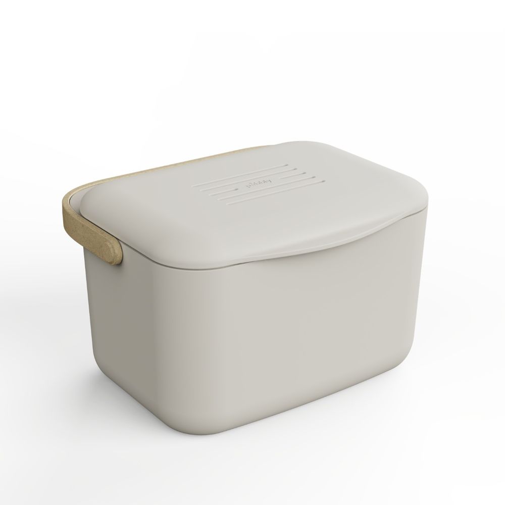 Seau à compost rectangulaire 4.5l crème - 40-nba314