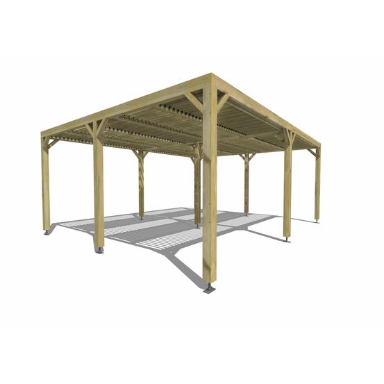 Pergola bois • 6m x 5m • indépendante • sens largeur • lames orientables bioclimatiques incluses • livraison comprise