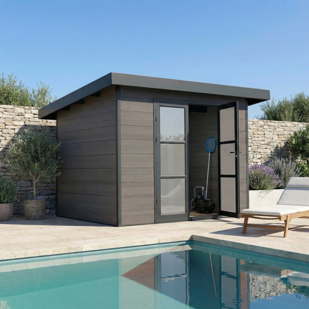 Abri de jardin composite alma - 5m2 - gris - cabane de jardin