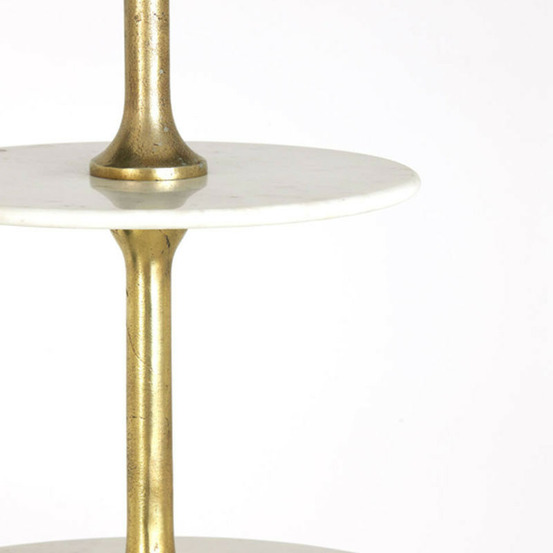 Desserte en marbre blanc 5 étages 79x79x175cm