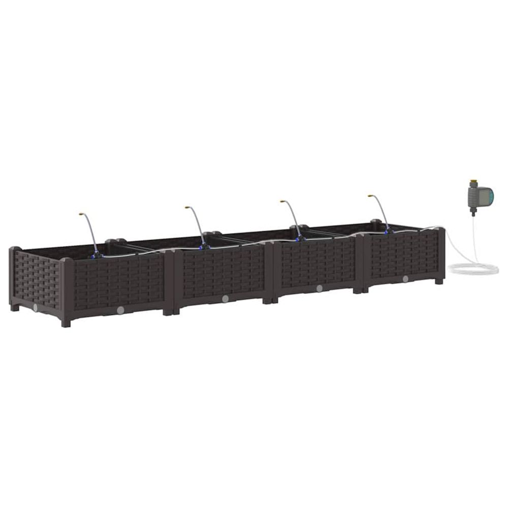 Cache-pot de jardin 4 pc marron 160 x 40 x 22 cm pp