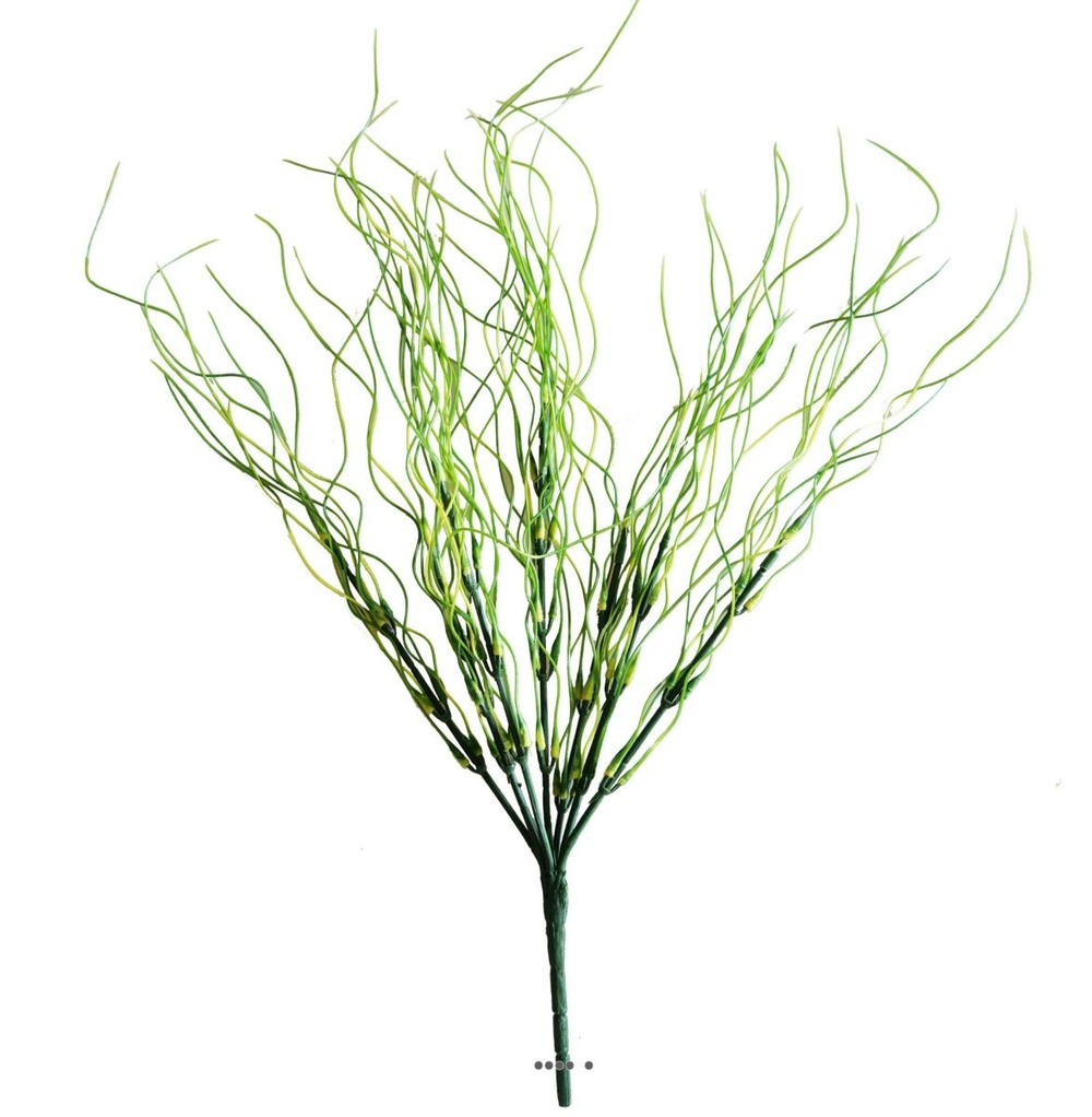 Herbe folle artificielle vert-jaune en piquet h 40 cm aerien