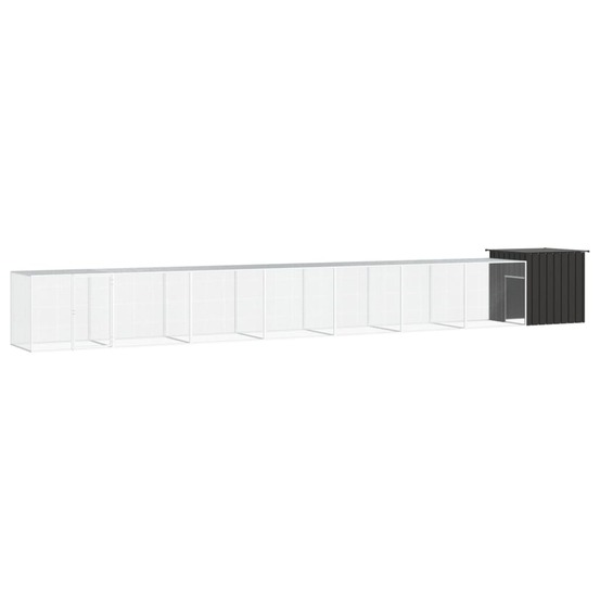 Poulailler enclos cage poules 800 x 91 x 100 cm acier galvanisé anthracite