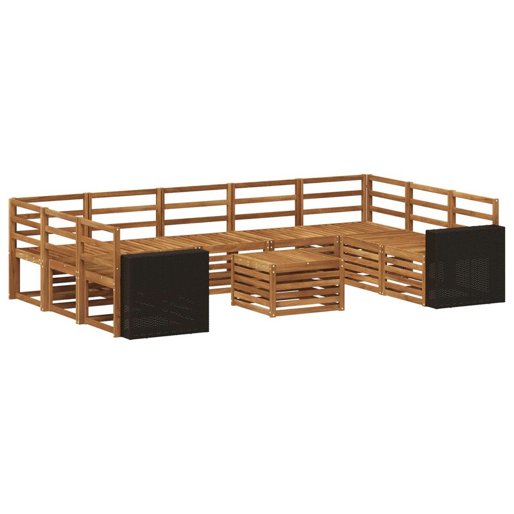 Ensembles de canapés 10 pcs naturel bois d'acacia massif