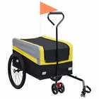 Remorque de vélo pour chiens xxl 2 en 1 chariot jaune gris noir