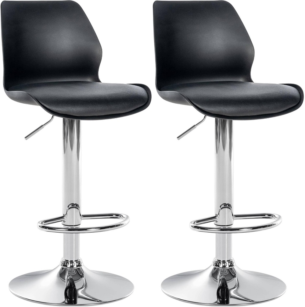 Lot de 2 tabourets de bar gilbert en plastique