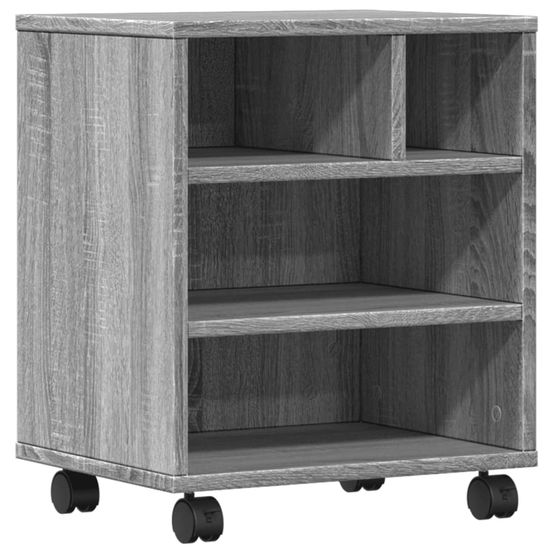 Support d'imprimante avec roulettes sonoma gris 41x32x48 cm