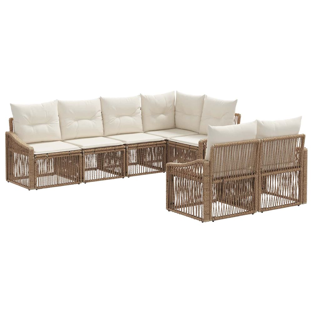 Ensemble de canapé de jardin 7 pc 7-nombre de places beige