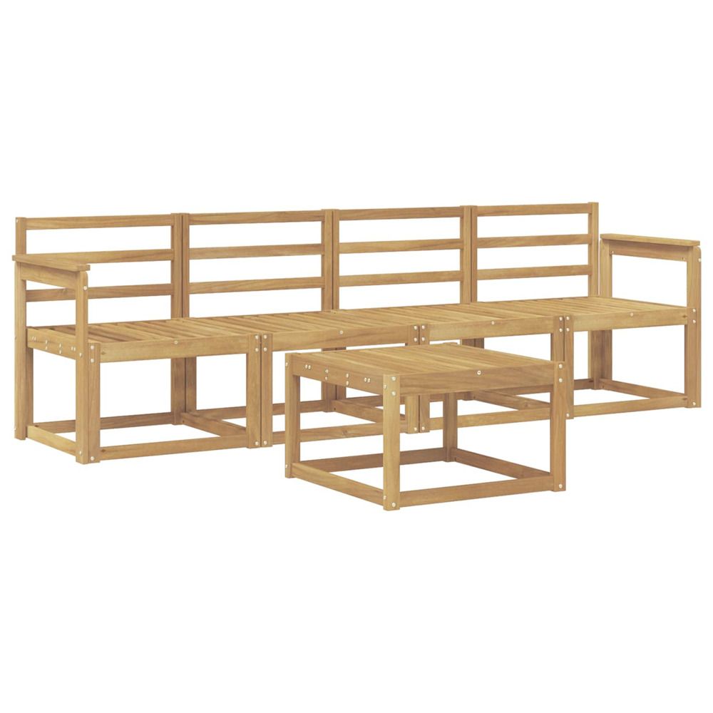 Ensemble de canapés d'extérieur 5 pc blanc bois d'acacia massif