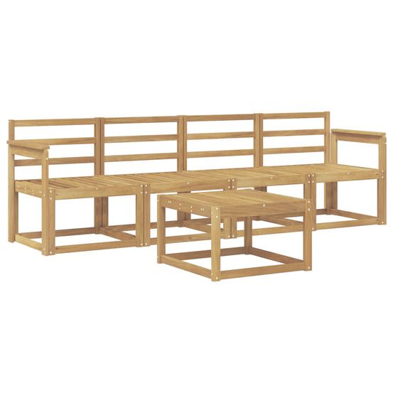 Ensemble de canapés d'extérieur 5 pc blanc bois d'acacia massif